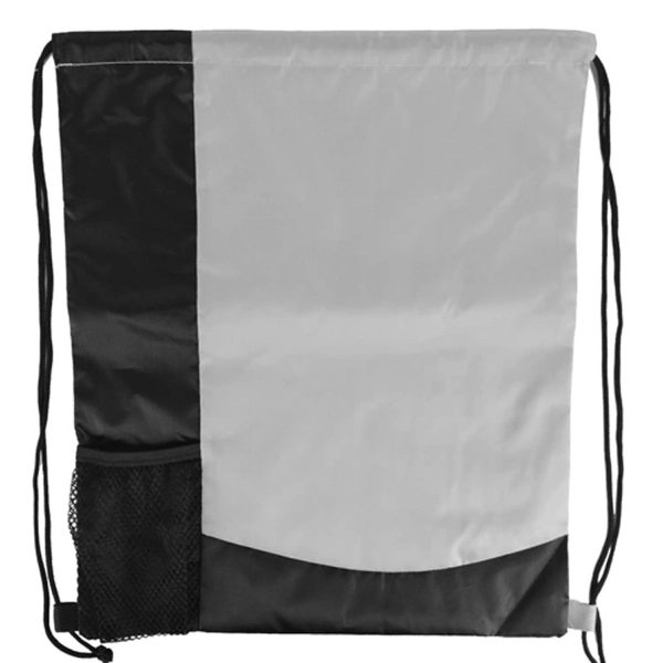 Two Tone Sports Pack Nylon Drawstring Backpack - Image 7