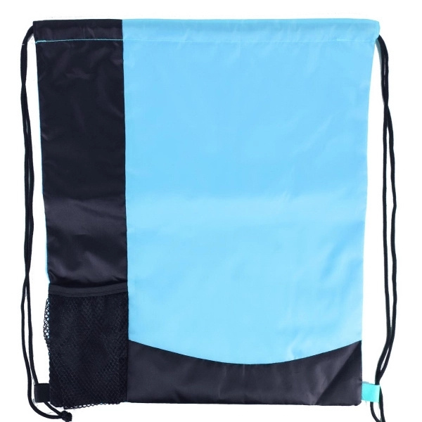 Two Tone Sports Pack Nylon Drawstring Backpack - Image 8