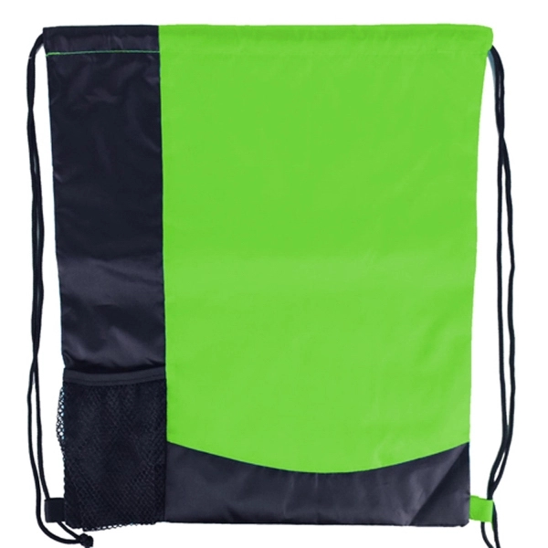 Two Tone Sports Pack Nylon Drawstring Backpack - Image 9