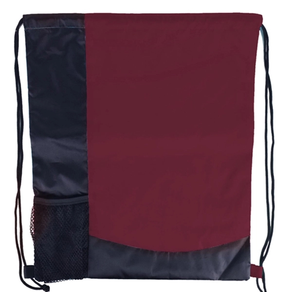 Two Tone Sports Pack Nylon Drawstring Backpack - Image 10