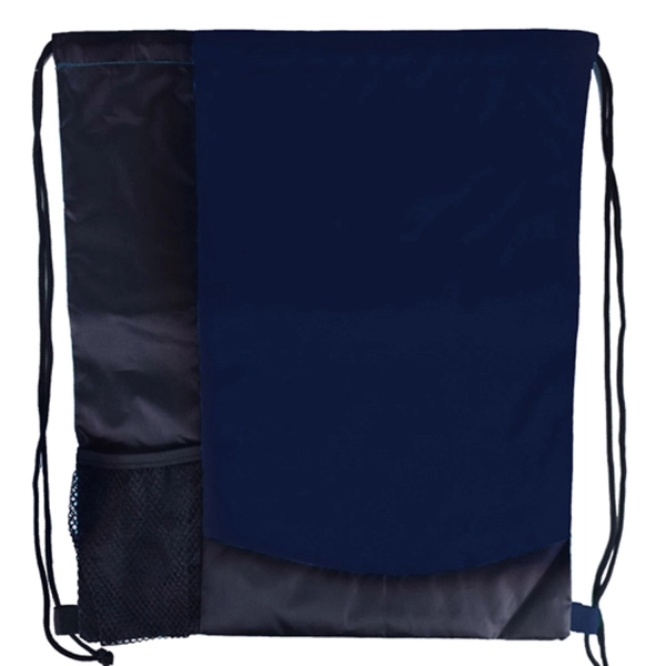 Two Tone Sports Pack Nylon Drawstring Backpack - Image 11