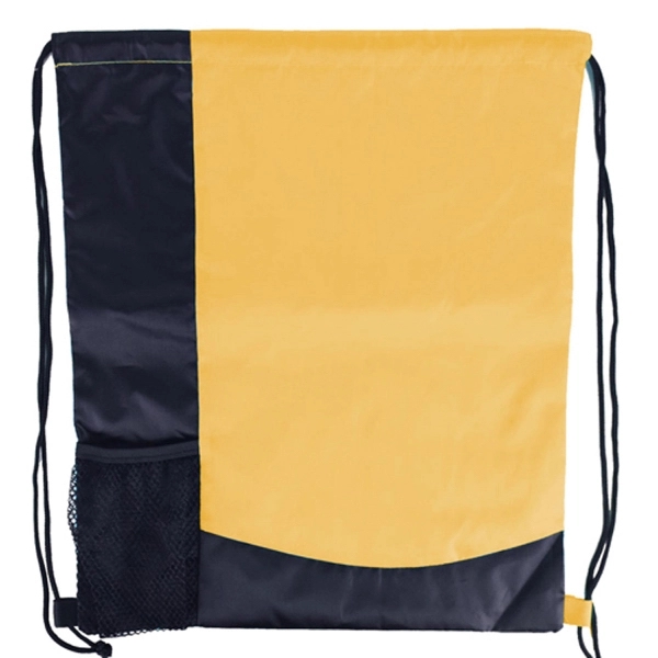 Two Tone Sports Pack Nylon Drawstring Backpack - Image 16