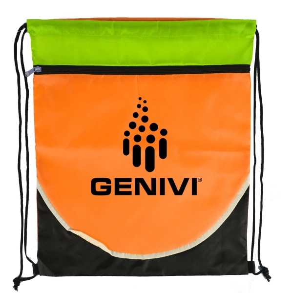 Multi Color Drawstring Bag with Zipper - Image 1