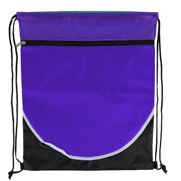 Multi Color Drawstring Bag with Zipper - Image 6