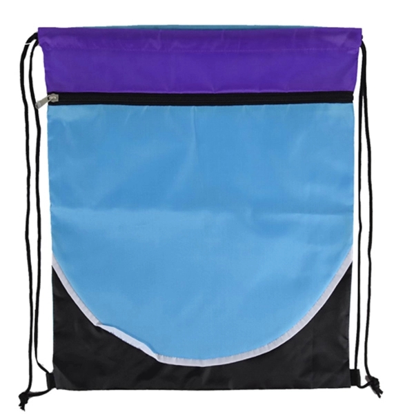 Multi Color Drawstring Bag with Zipper - Image 9