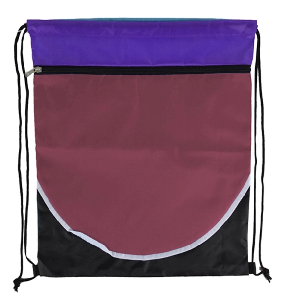 Multi Color Drawstring Bag with Zipper - Image 11