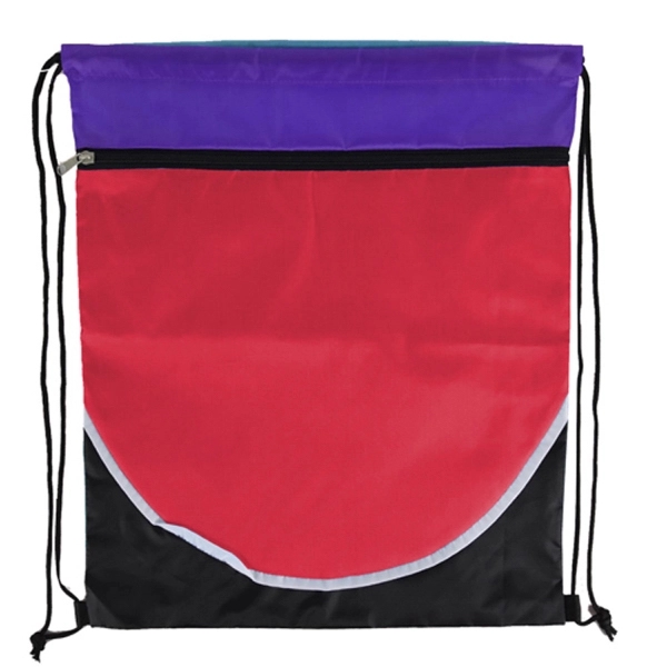Multi Color Drawstring Bag with Zipper - Image 14