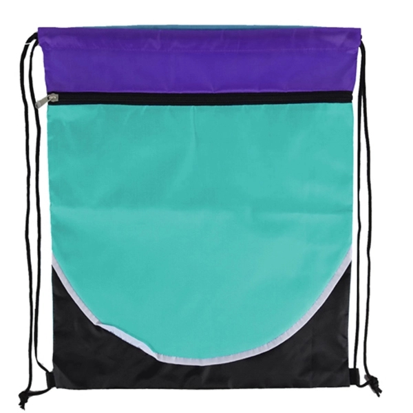 Multi Color Drawstring Bag with Zipper - Image 16