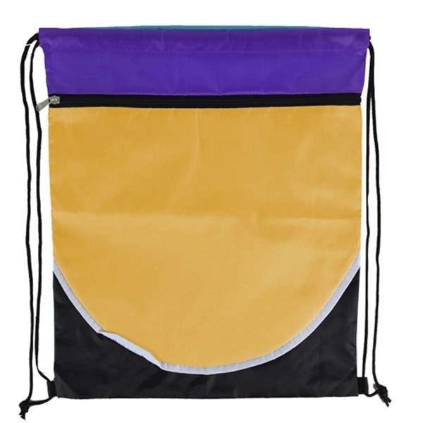 Multi Color Drawstring Bag with Zipper - Image 18
