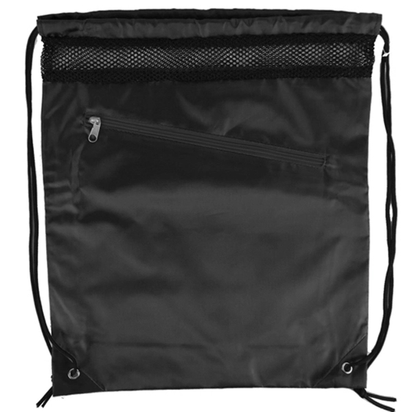 Single Color with Zipper Drawstring Bag - Image 2