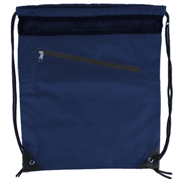 Single Color with Zipper Drawstring Bag - Image 11