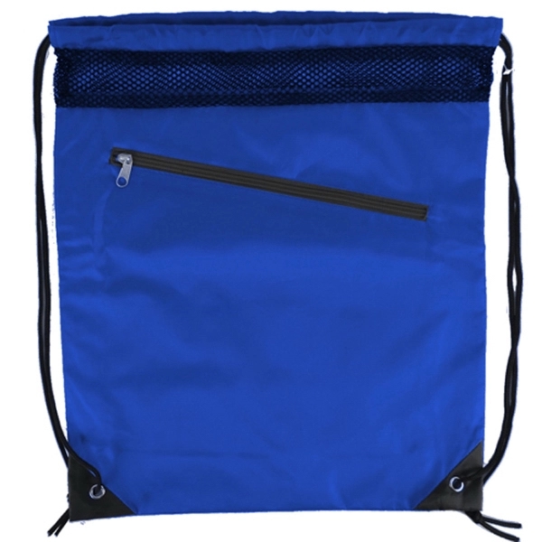 Single Color with Zipper Drawstring Bag - Image 14