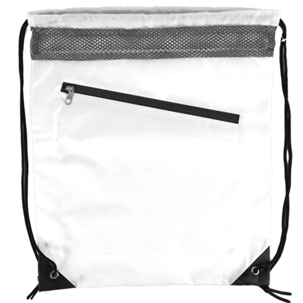 Single Color with Zipper Drawstring Bag - Image 16