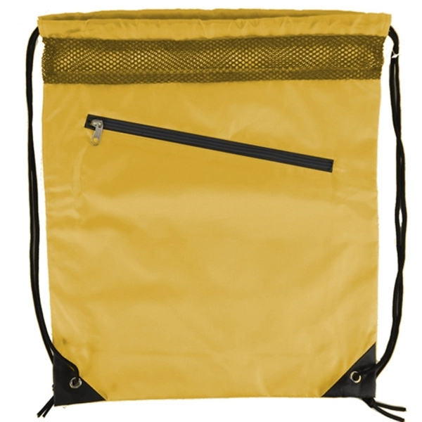 Single Color with Zipper Drawstring Bag - Image 17