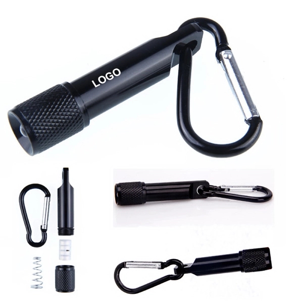 LED Flashlight torch with Climbing Carabiner - Image 3
