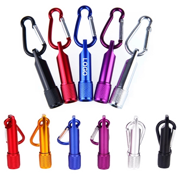 LED Flashlight torch with Climbing Carabiner - Image 1
