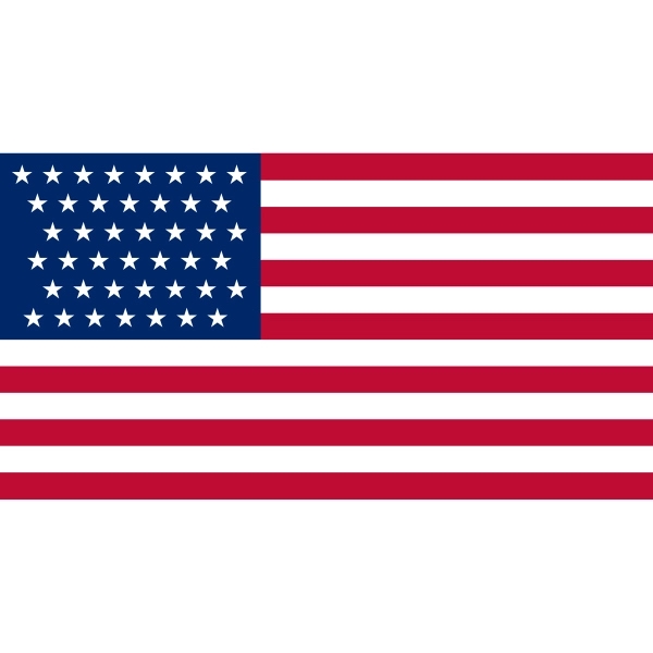 Historical US 43 Stars Flag