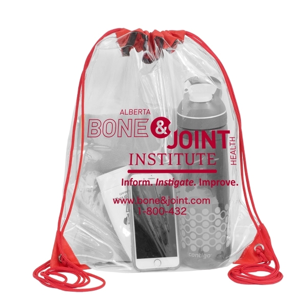 Everest Tall Clear Drawstring Cinch Pack Backpack - Image 5