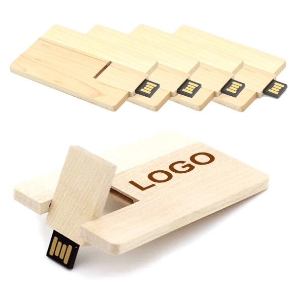 Credit Card Wood USB Drive - Image 1