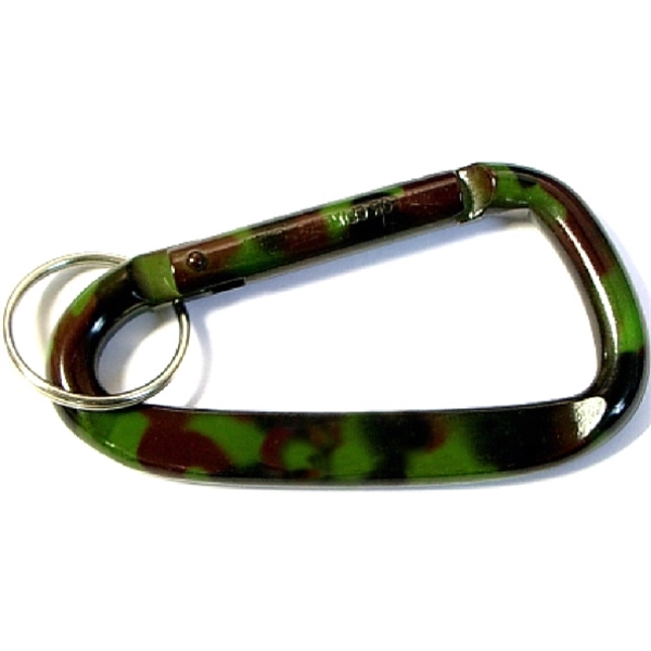 Camouflage Carabiner with Key Ring - Image 2