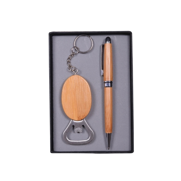 Bamboo Pen and Bottle Opener Set - Image 2