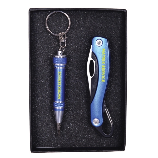 Screwdriver Keychain and Carabiner Pocket Knife Set - Image 2