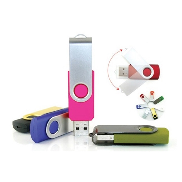 Twister Swivel USB flash drive w/ Metal clip - Image 2