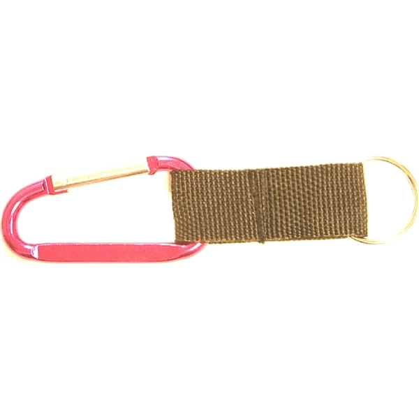 Carabiner with split key ring and nylon strap - Image 10