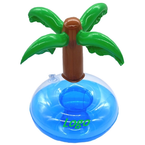 Inflatable Floating Palm Tree Cup Holder - Image 2