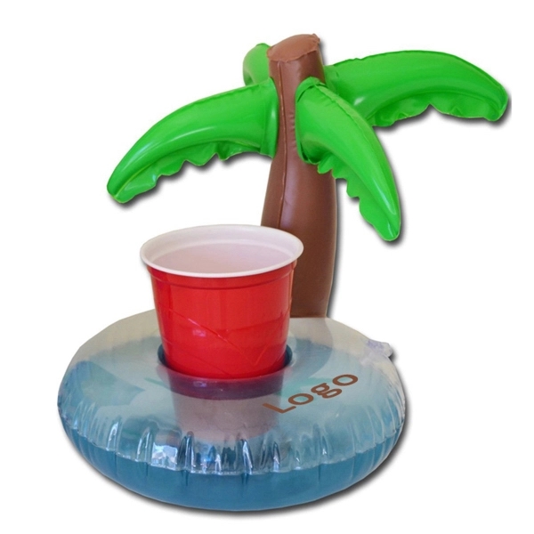 Inflatable Floating Palm Tree Cup Holder - Image 3