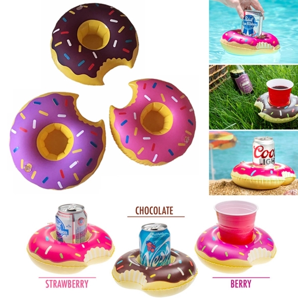 Inflatable Floating Donut Cup Holder - Image 1