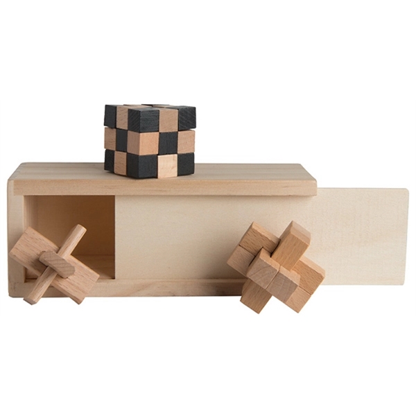 3-in1 Wooden Puzzle Box Set - Image 1