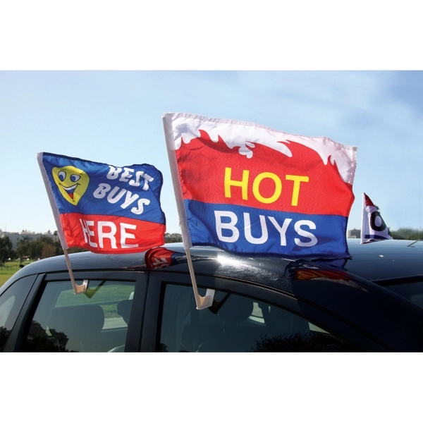 10.5" x 15" Advertising Car Flag - wPoly 2 Ply