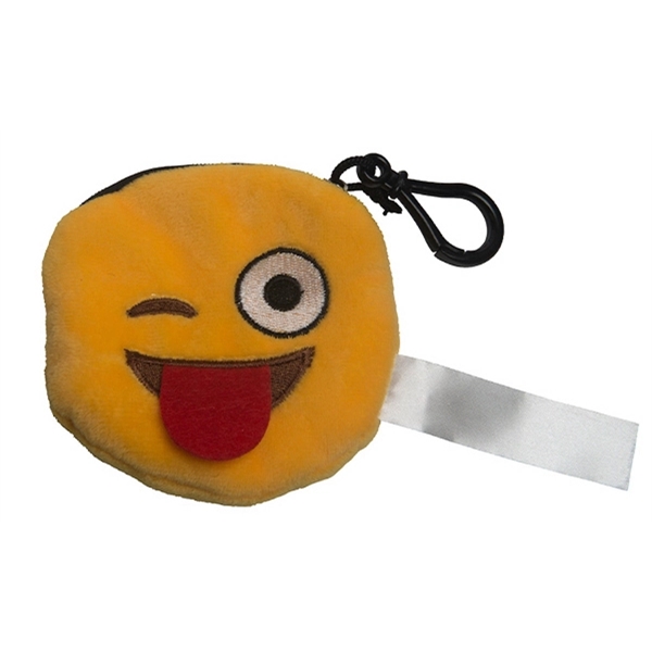 Emoji Plush Pouch Wink Wink Keychain - Image 1