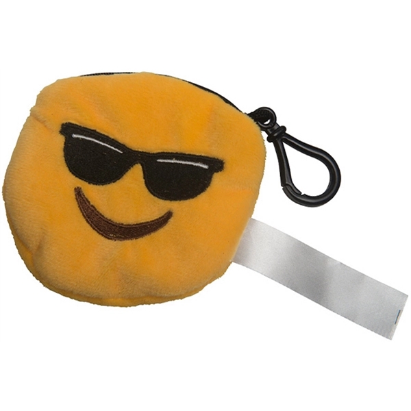 Emoji Plush Pouch Mr Cool Keychain - Image 1