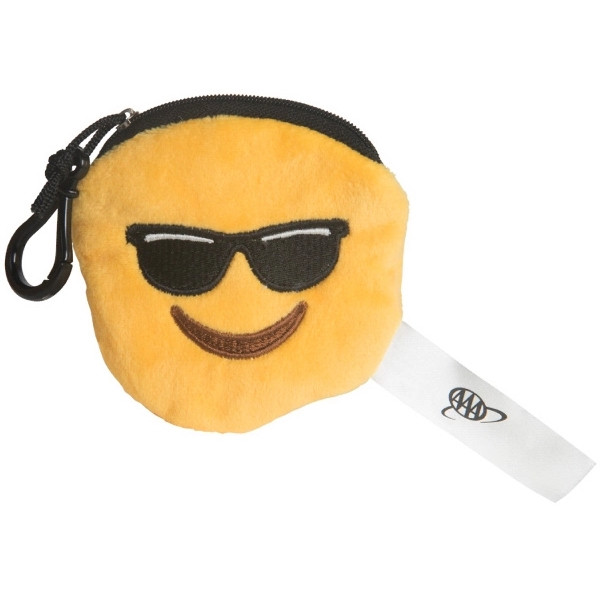 Emoji Plush Pouch Mr Cool Keychain - Image 3