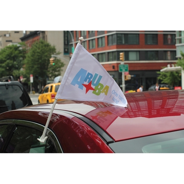 Car Flag on Premium 19" Stand Out Stiff Pole