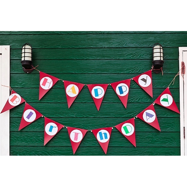 Custom Laminated Paper Streamer with 10" x 15" Pennants - Image 2