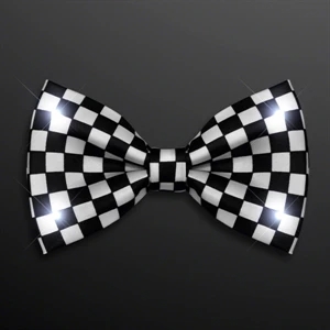 Black & White Light Up Checker Bow Tie