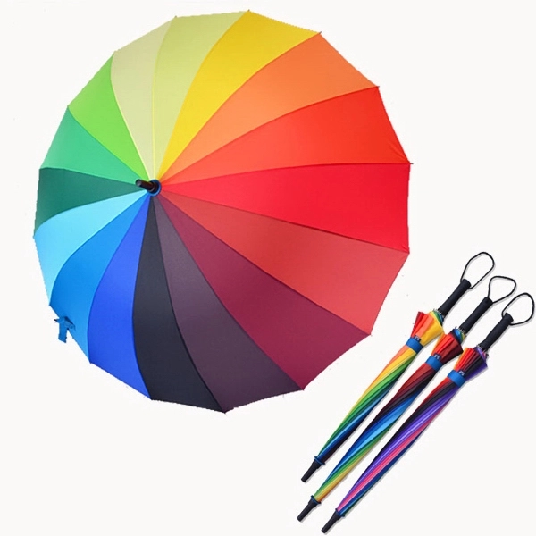 47" Colorful Rainbow Umbrella