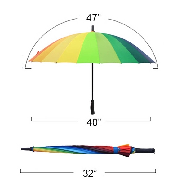 47" Colorful Rainbow Umbrella - Image 5