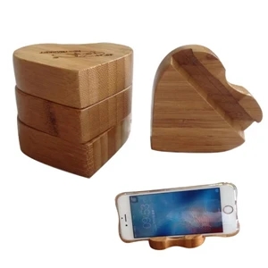 Bamboo Heart Shape Phone Holder
