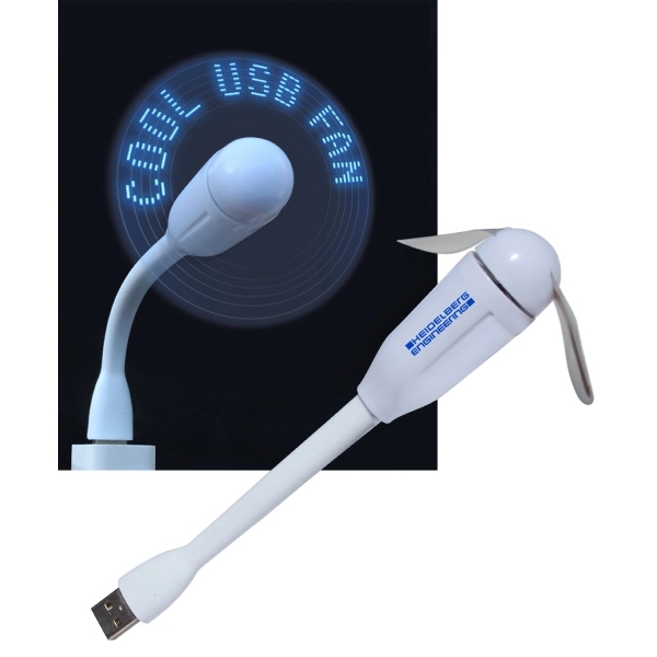 USB Light-Up LED Message Fan - Image 1