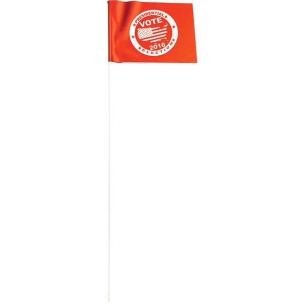 Rigid Marker Banner 5"x8" Plastic Flag w/ 21" Metal Staff - Image 2
