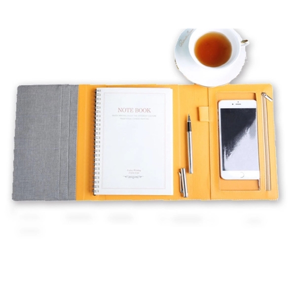 Tri-Fold Leather Business Notebook - Image 2