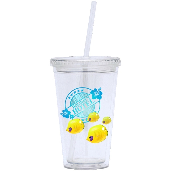 Slide 16 oz. Double-Wall Tumbler with Transparent Insert - Image 1