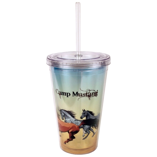 Slide 16 oz. Double-Wall Tumbler with Transparent Insert - Image 2