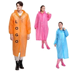 Transparent Reusable Rain Poncho Raincoat
