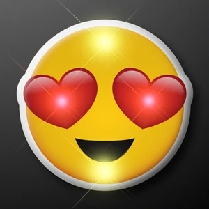 Heart Eyes Emoji LED Blinking Pins