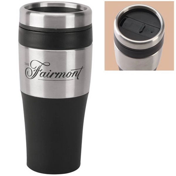 16 Oz Stainless Steel Banded Tumbler